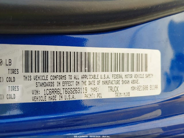 1C6RR6LT6GS263119 RAM 2016