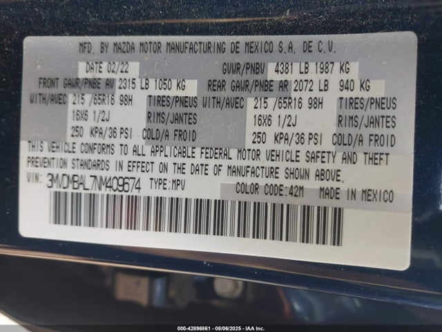 Mazda py 2022 3MVDMBAL7NM409674 Image 9