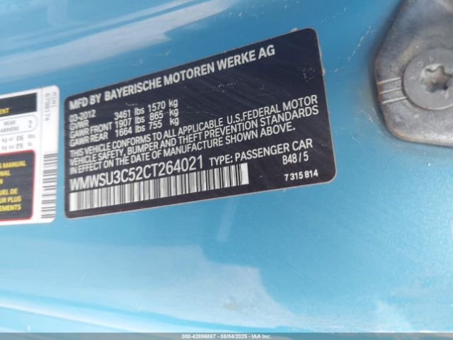 2012 MINI COOPER WMWSU3C52CT264021 Photo 8