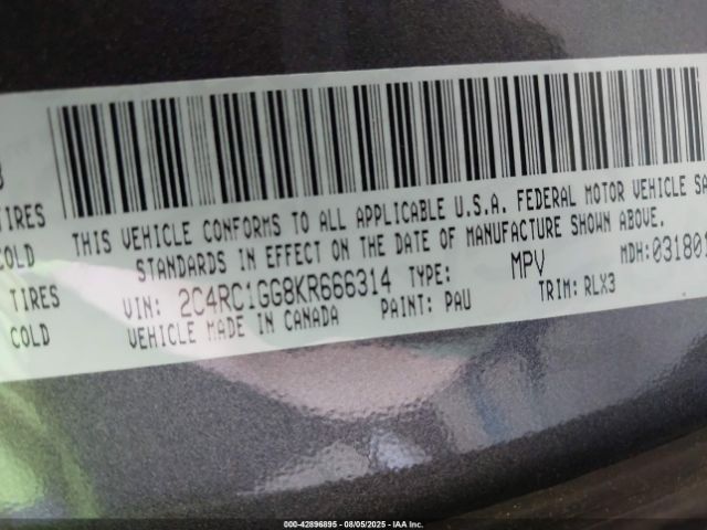 2019 CHRYSLER PACIFICA 2C4RC1GG8KR666314 Photo 8