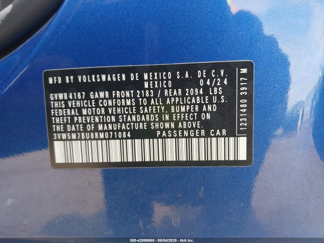 3VW5M7BU8RM071084 Volkswagen tsi