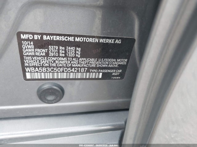 BMW 2015 2015 WBA5B3C50FD542187 Image 9