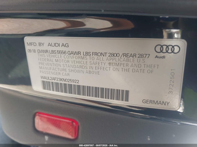 Audi A6 2019 WAUL2AF23KN025922 Image 9