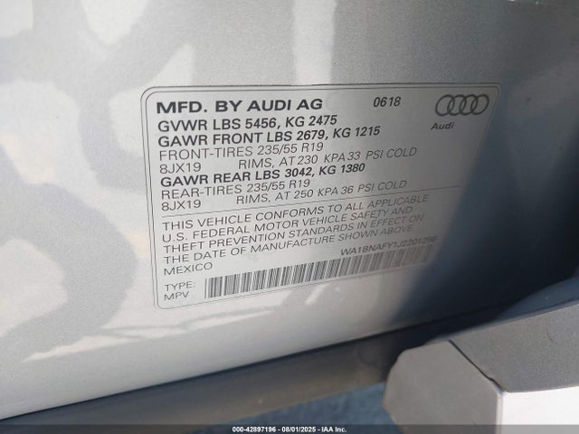 WA1BNAFY1J2201256 Audi Q5