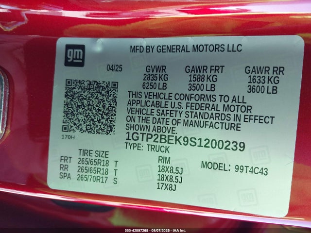 1GTP2BEK9S1200239 GMC l3b