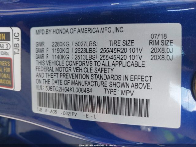 2019 ACURA RDX 5J8TC2H64KL008484 Photo 8