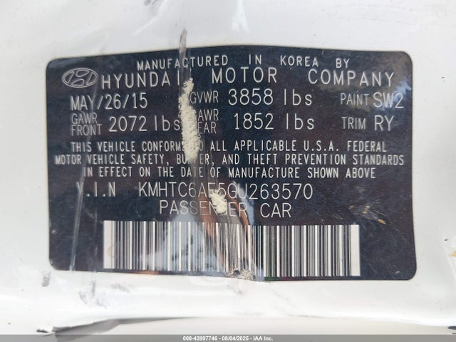 Hyundai dohc t-gdi gamma 2016 KMHTC6AE5GU263570 Image 9
