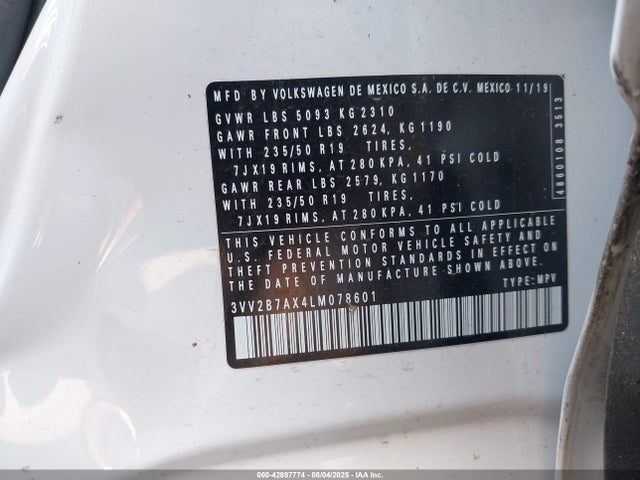 Volkswagen Tiguan 2020 3VV2B7AX4LM078601 Image 9