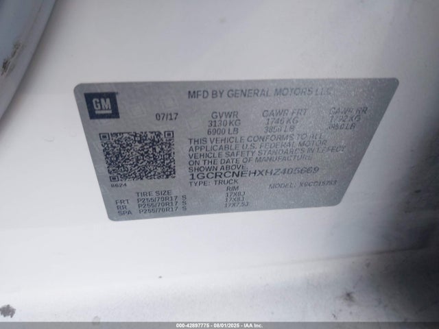 1GCRCNEHXHZ405669 Chevrolet lv3 - gen 5, sidi, vvt: variable valve timing, e85 max, alum