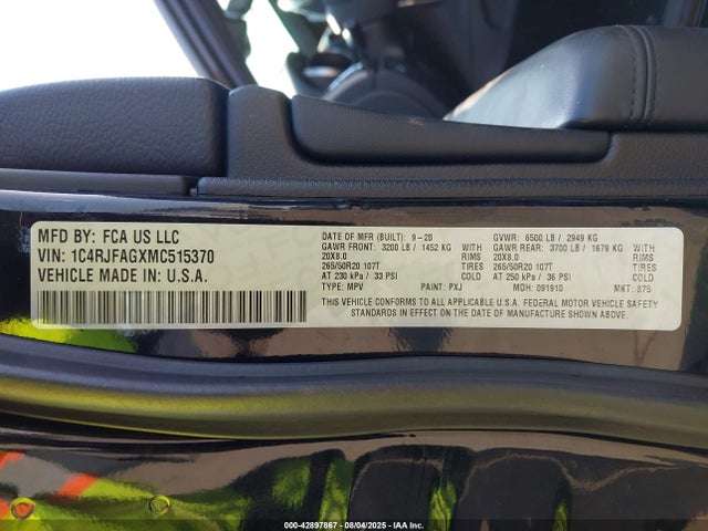 Jeep Grand Cherokee 2021 1C4RJFAGXMC515370 Image 9