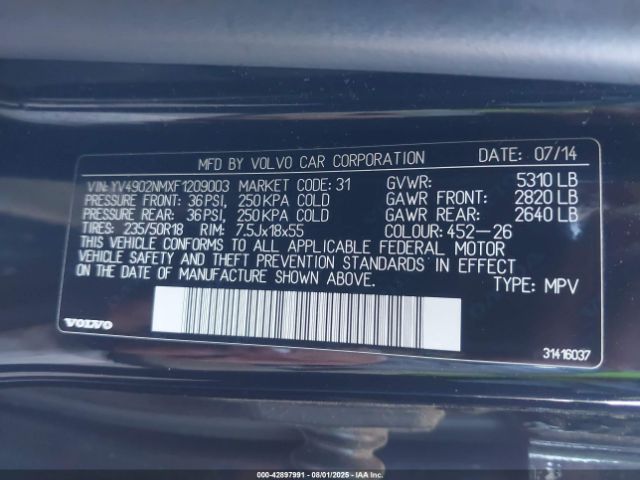 2015 VOLVO XC70 YV4902NMXF1209003 Photo 8