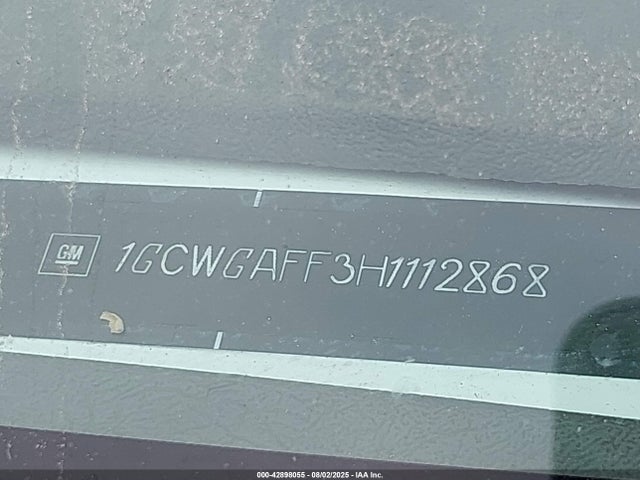 Chevrolet Express 2500 Work Van 2017 1GCWGAFF3H1112868 Image 9