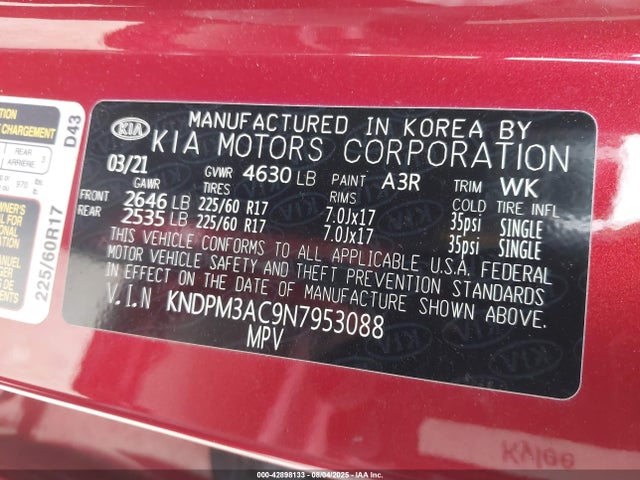 KNDPM3AC9N7953088 KIA gdi theta-ii