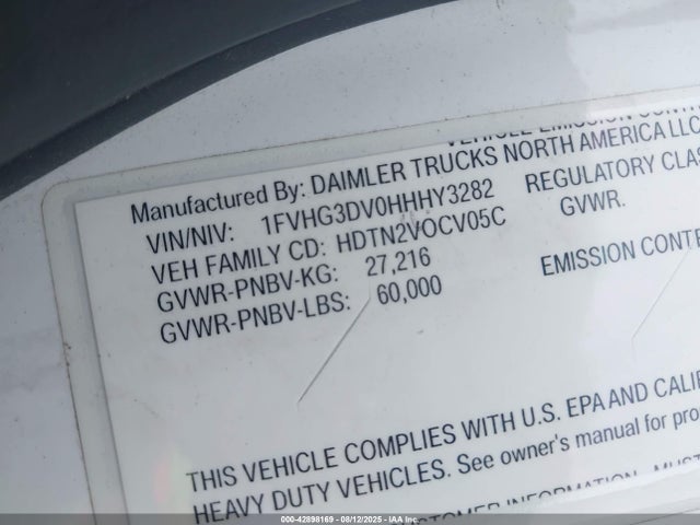 1FVHG3DV0HHHY3282 Freightliner Detroit Dd13