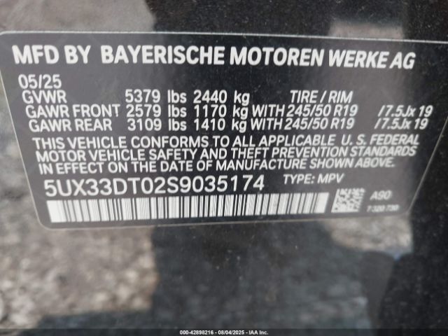 2025 BMW X4 5UX33DT02S9035174 Photo 8