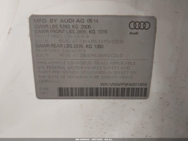 2015 AUDI Q5 WA1VMAFP9FA001858 Photo 8