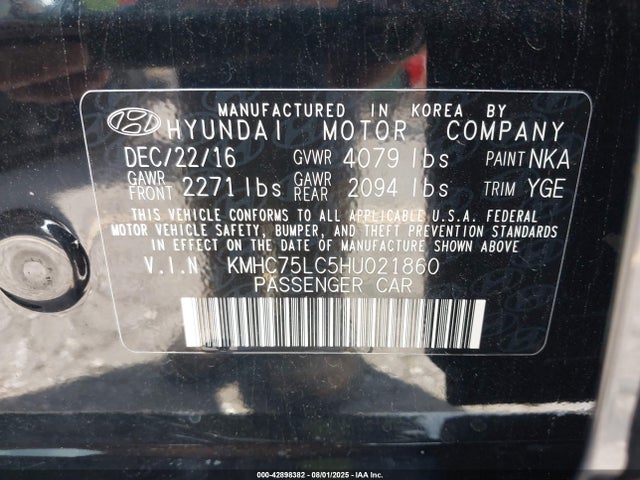 KMHC75LC5HU021860 Hyundai gdi kappa