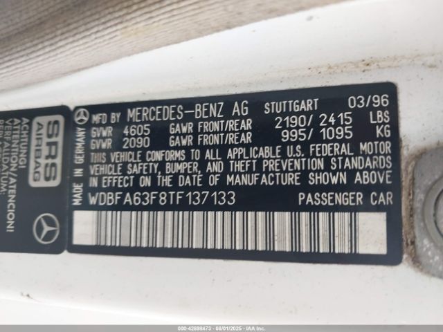 1996 MERCEDES-BENZ SL WDBFA63F8TF137133 Photo 8