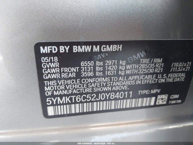 5YMKT6C52J0Y84011 BMW X5