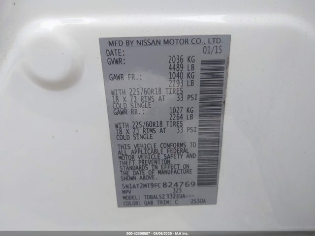 Nissan Rogue 2015 5N1AT2MT9FC824769 Image 9