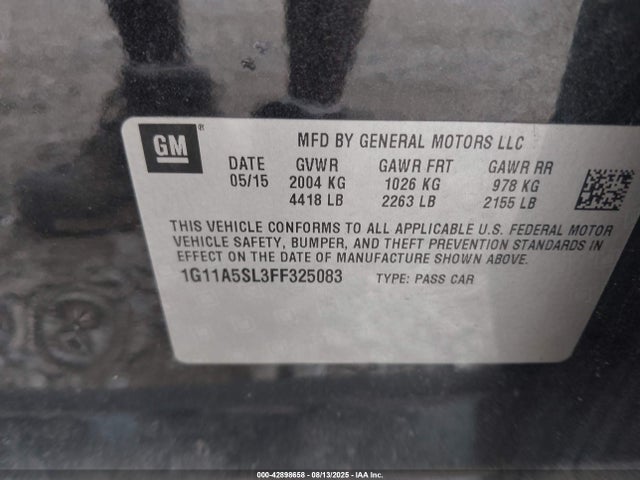 Chevrolet lkw 2015 1G11A5SL3FF325083 Image 9