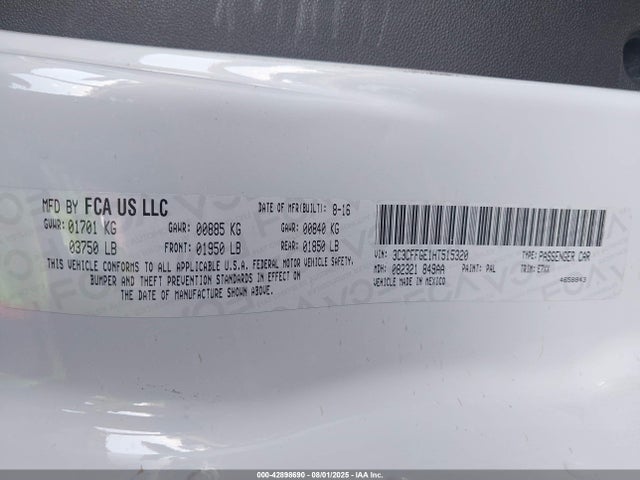 Fiat 2017 2017 3C3CFFGE1HT515320 Image 9