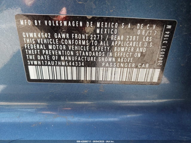 3VWH17AU7HM544334 Volkswagen 1.8 tsi
