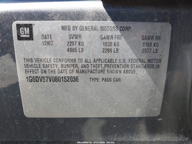 2008 CADILLAC CTS 1G6DV57V080152036 Photo 8
