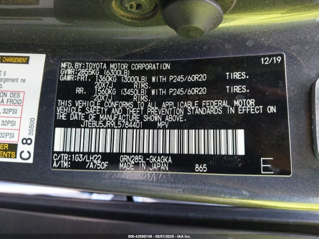 JTEBU5JR9L5784401 Toyota 1gr-fe
