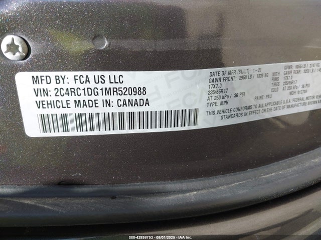 Chrysler Voyager 2021 2C4RC1DG1MR520988 Image 9