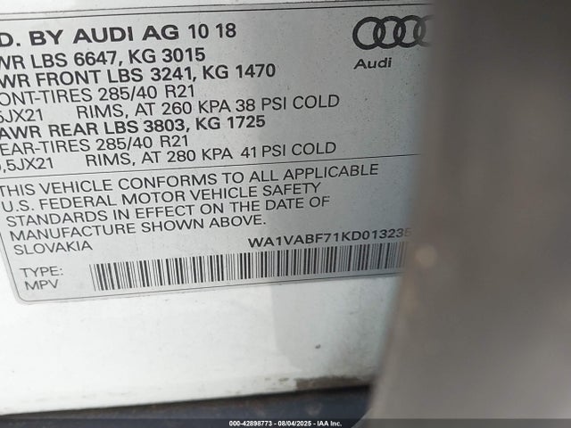 2019 AUDI Q7 WA1VABF71KD013235 Photo 8