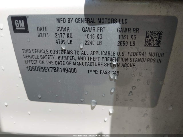 2011 CADILLAC CTS 1G6DE5EY7B0149400 Photo 8