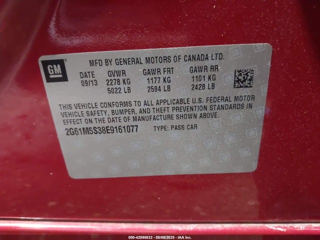 2014 CADILLAC XTS 2G61M5S38E9161077 Photo 8