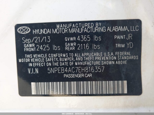 Hyundai gamma 2014 5NPEB4AC7EH816357 Image 9