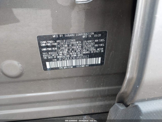 JF2SKAJCXLH543557 Subaru naturally aspirated u5