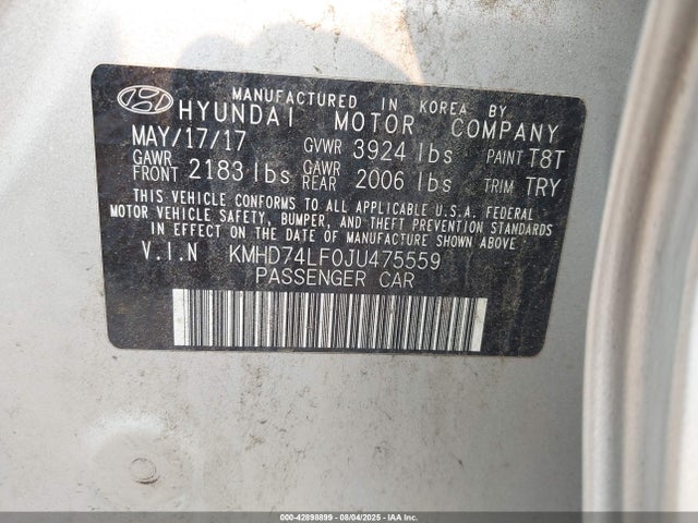 KMHD74LF0JU475559 Hyundai mpi nu