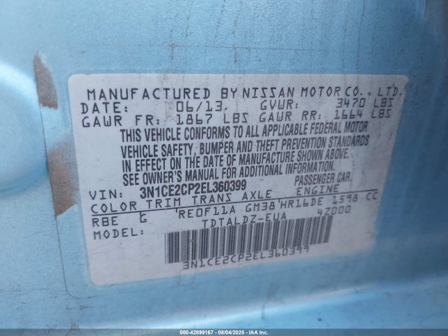 Nissan 2014 2014 3N1CE2CP2EL360399 Image 9