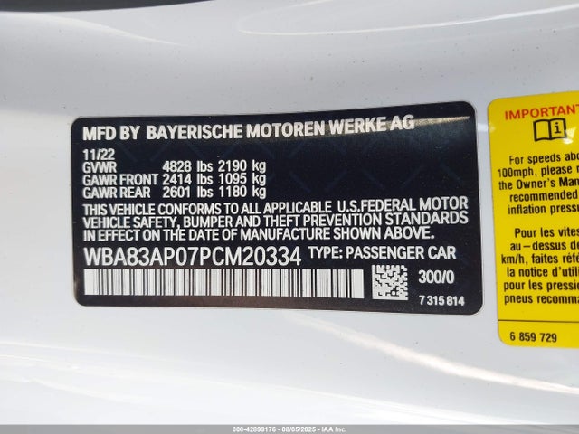 BMW 2023 2023 WBA83AP07PCM20334 Image 9