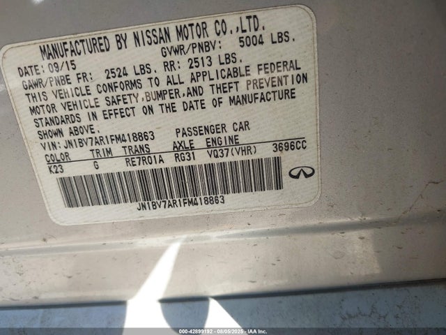 JN1BV7AR1FM418863 Infiniti Q50