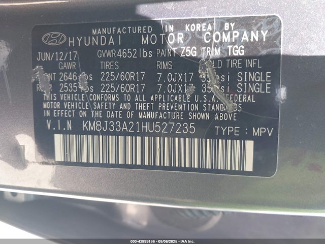 KM8J33A21HU527235 Hyundai t-gdi gamma