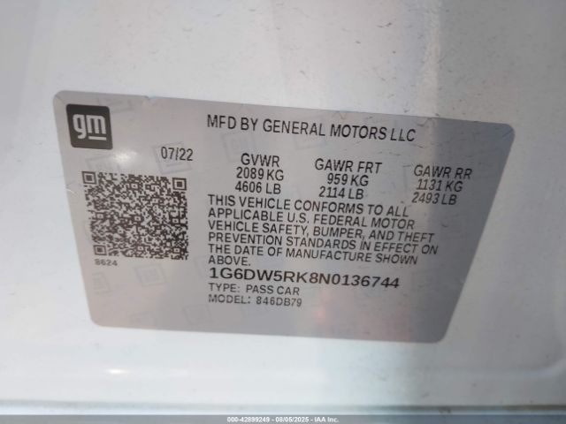 2022 CADILLAC CT5 1G6DW5RK8N0136744 Photo 8