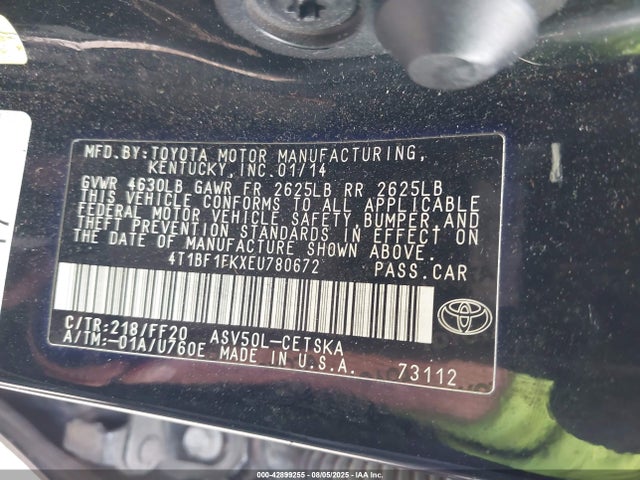 Toyota 2ar-fe 2014 4T1BF1FKXEU780672 Image 9