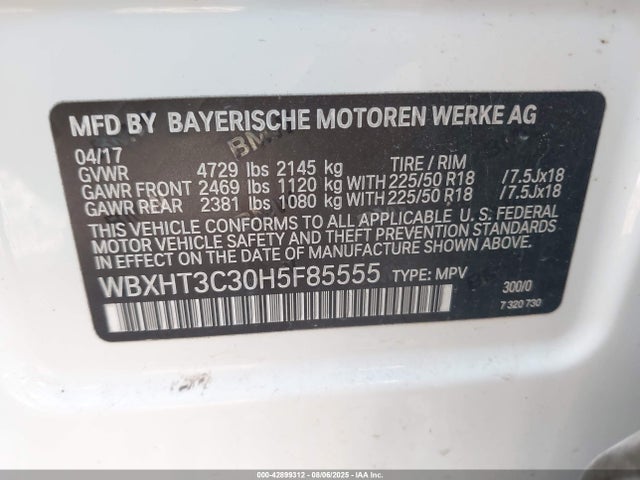 42899312 :رقم المزاد ، WBXHT3C30H5F85555 vin ، 2017 Bmw X1 Xdrive28i مزاد بيع
