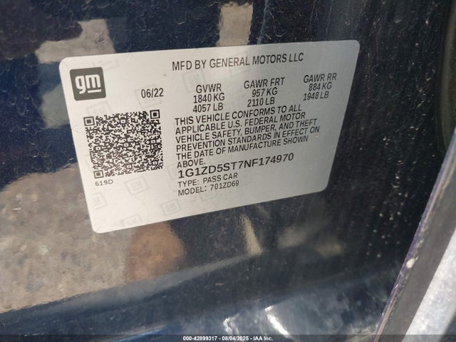 1G1ZD5ST7NF174970 Chevrolet lfv - direct injection, variable valve timing, gen 1 gmna