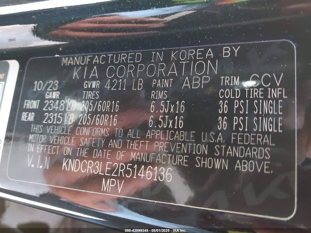 KIA gdi kappa pe 2024 KNDCR3LE2R5146136 Image 9