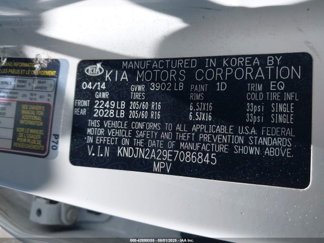 KIA dohc gdi gamma 2014 KNDJN2A29E7086845 Image 9