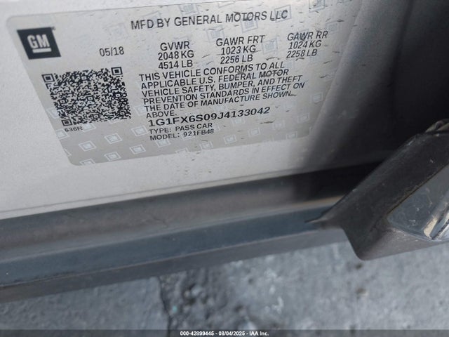 1G1FX6S09J4133042 Chevrolet 2018
