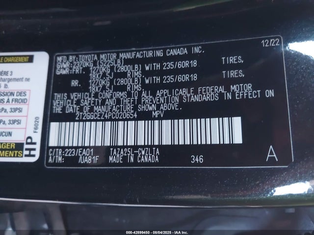 Lexus t24a-fts 2023 2T2GGCEZ4PC020654 Image 9