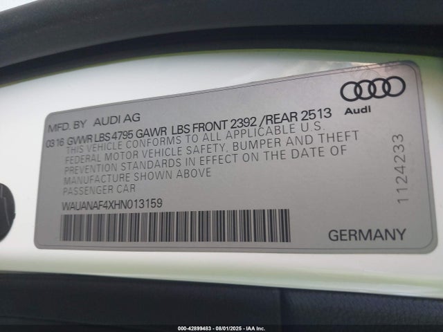 2017 AUDI A4 WAUANAF4XHN013159 Photo 8