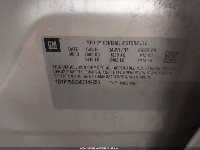 1G1P75SZ9E7144253 Chevrolet luz